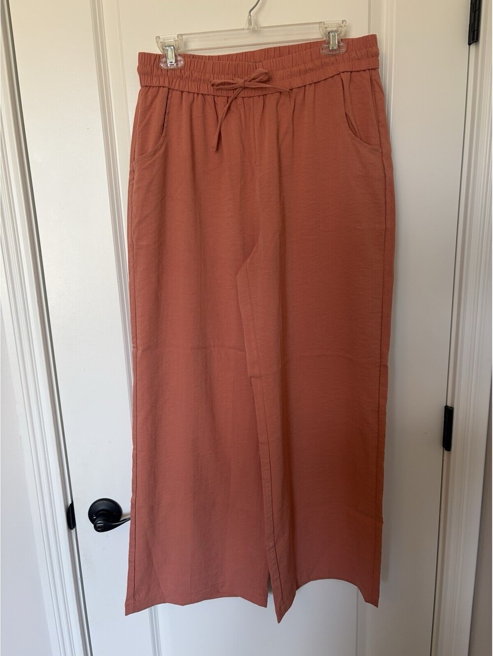 Kiczoy Women’s Pants Size L Lightweight Coral Teacher Beach Resort